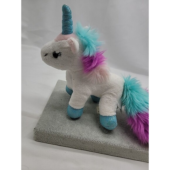 Hands On Ganz Plush Unicorns Fluffy Unicorn White with Multicolor Fluffy Tail 6" - Picture 5 of 16